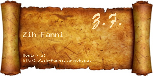 Zih Fanni névjegykártya