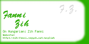 fanni zih business card